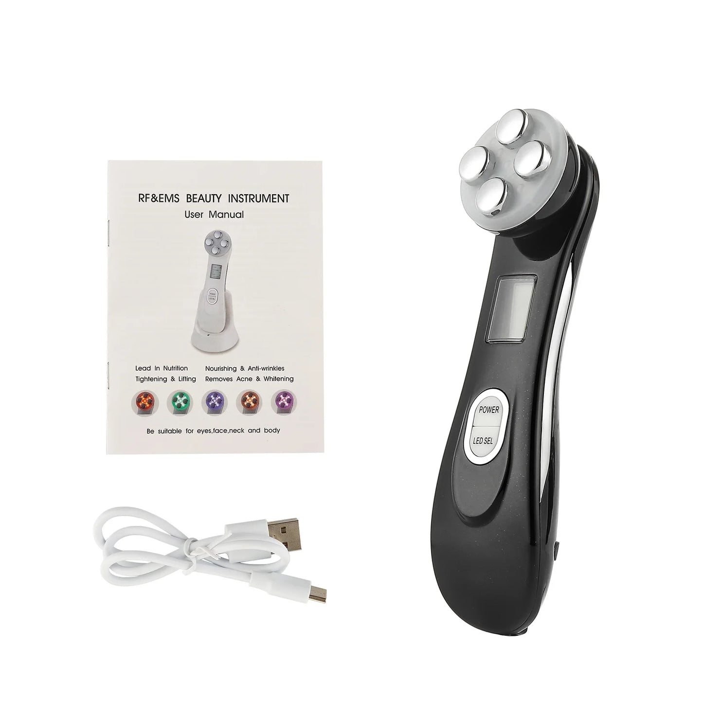 5-IN-1 RF EMS Electroporation Radio Frequency LED Photon Beauty Device Skin Lifting Tighten Anti-Wrinkle Skin Care Face Massager