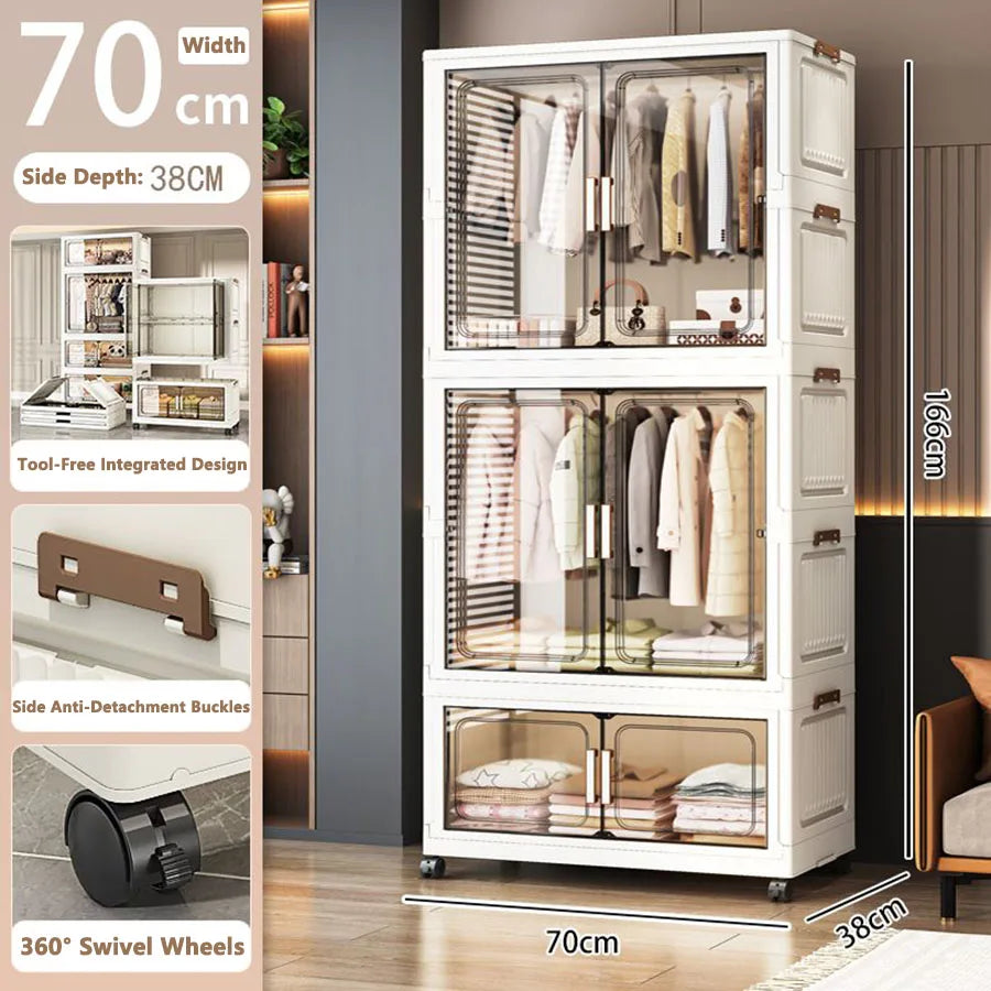 Thickened Multi-Layer Plastic Storage Cabinet for Home Bedroom Baby Closet Organizer No Installation Needed for Snacks And Toys