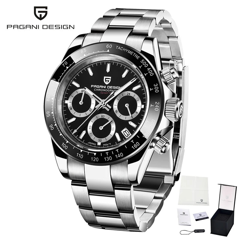 PAGANI DESIGN 2026 New Sports Chronograph Top waterproof Luxury Quartz Watch For Men Sapphire crystal Automatic Date Wrist watch