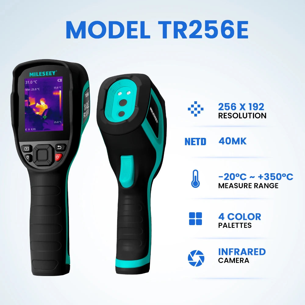 Mileseey High Precesion Thermal Camera, TR256B TR256E TR20 IR Resolution 256*192 50Hz , Handheld Thermal Imager For HVAC Repair