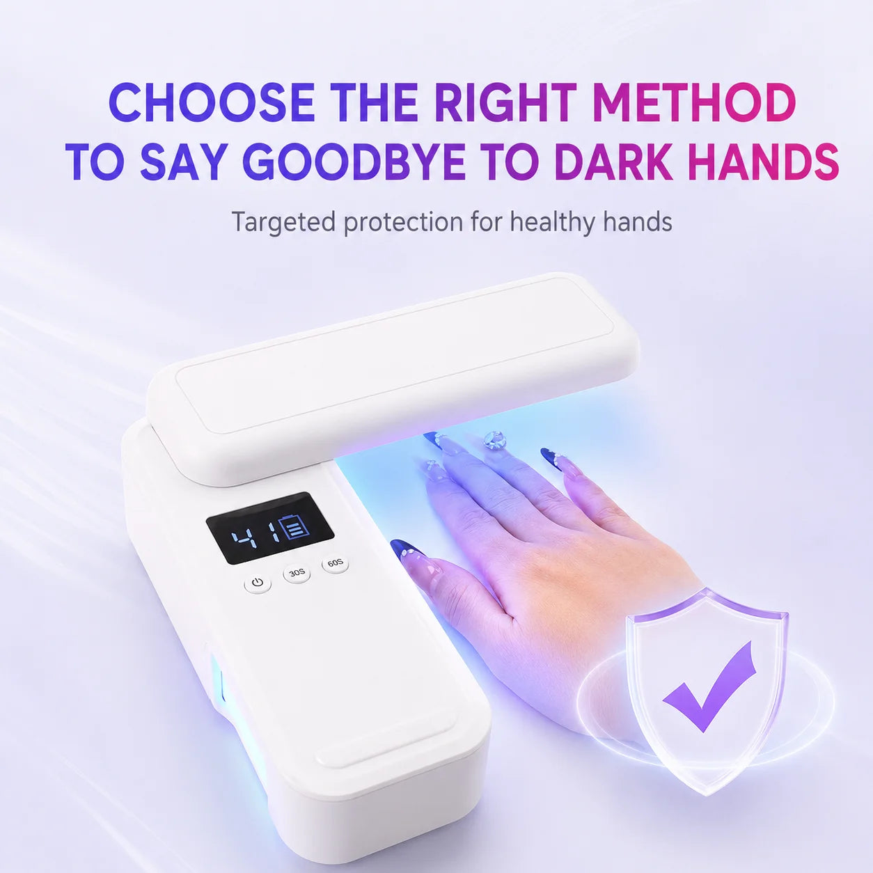 48W Cordless Rotatable UV Nail Lamp, Rechargeable Wireless Nail Dryer with UV Protection Design for Gel Polish Rhinestone Glue