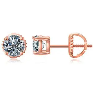 ICEOUTBOX 925 sterling silver Moissanite Stud Earrings D VVS1 Round Cut Lab Diamond Screw Ear Studs For Women Wedding Jewelry