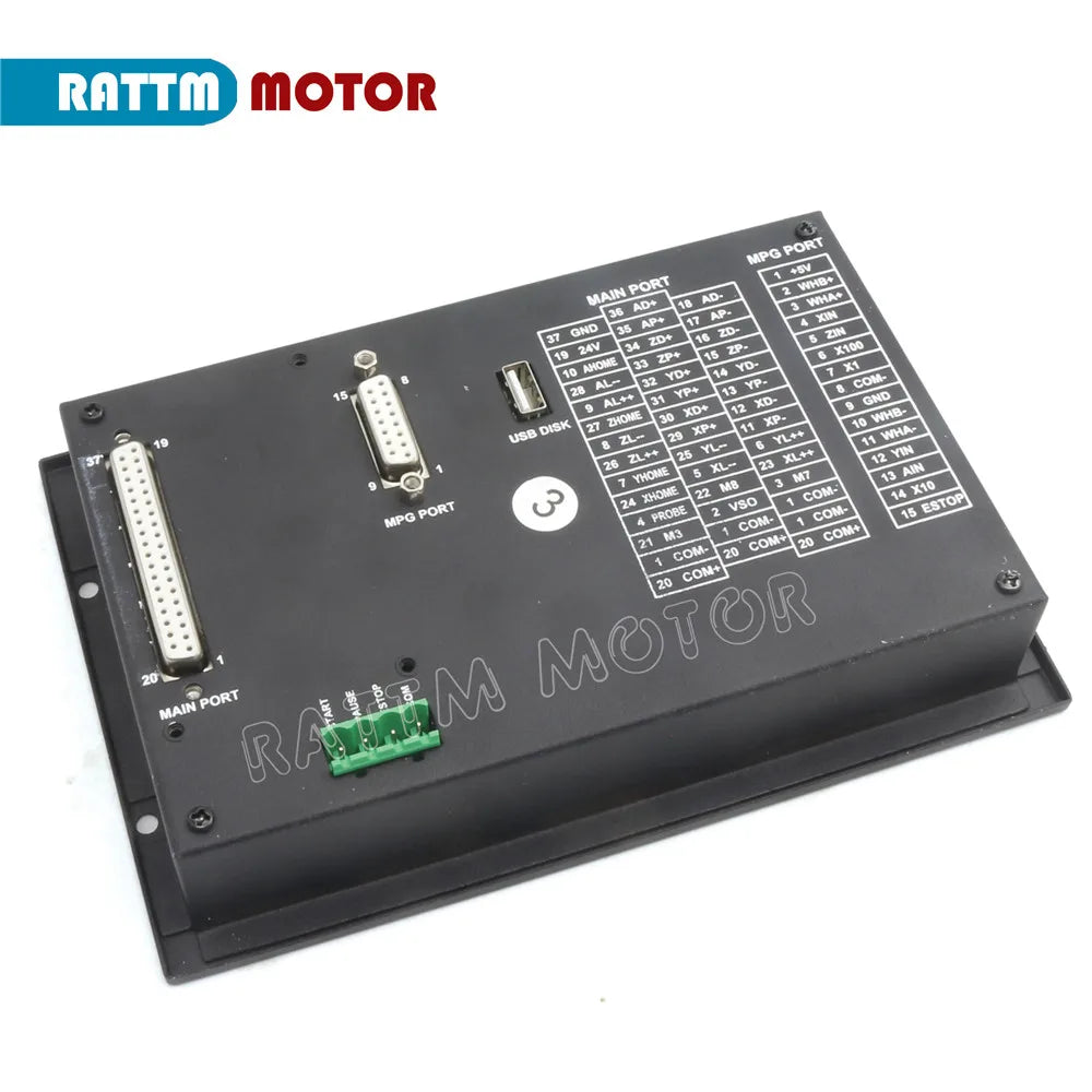 【EU US】 CNC PLC 4 Axis offline Motion Controller DDCS V3.1 500KHz PLC & Pendant Handwheel with Emergency Stop