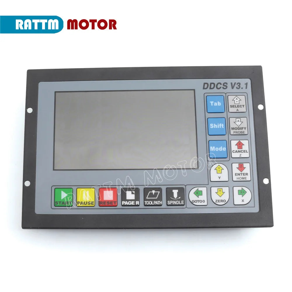 【EU US】 CNC PLC 4 Axis offline Motion Controller DDCS V3.1 500KHz PLC & Pendant Handwheel with Emergency Stop