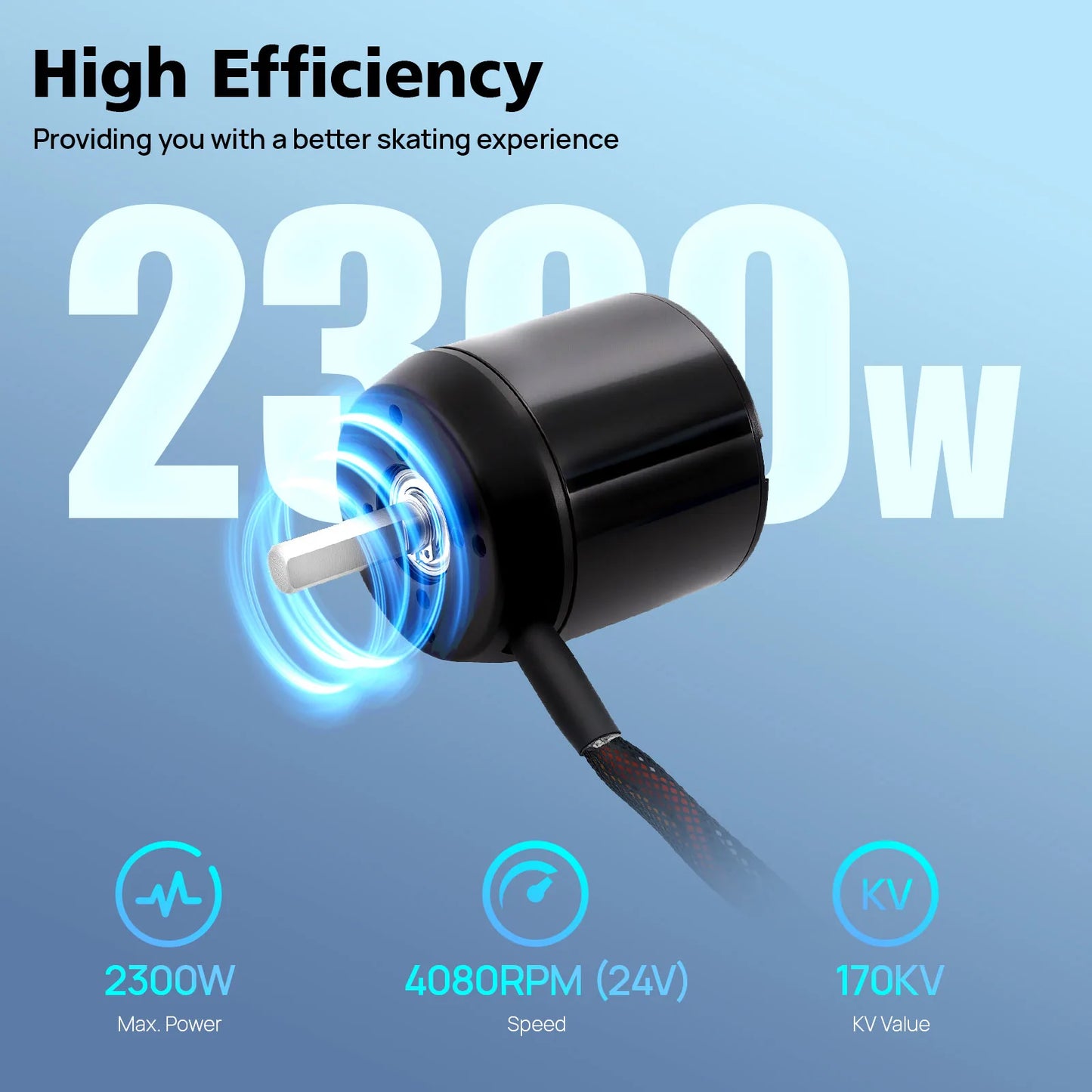 C6374 High Power 2300W Brushless Motor 170KV 50V For Electric Skateboard Scooter E-Bike Upgrade 80A Low Noise Lightweight