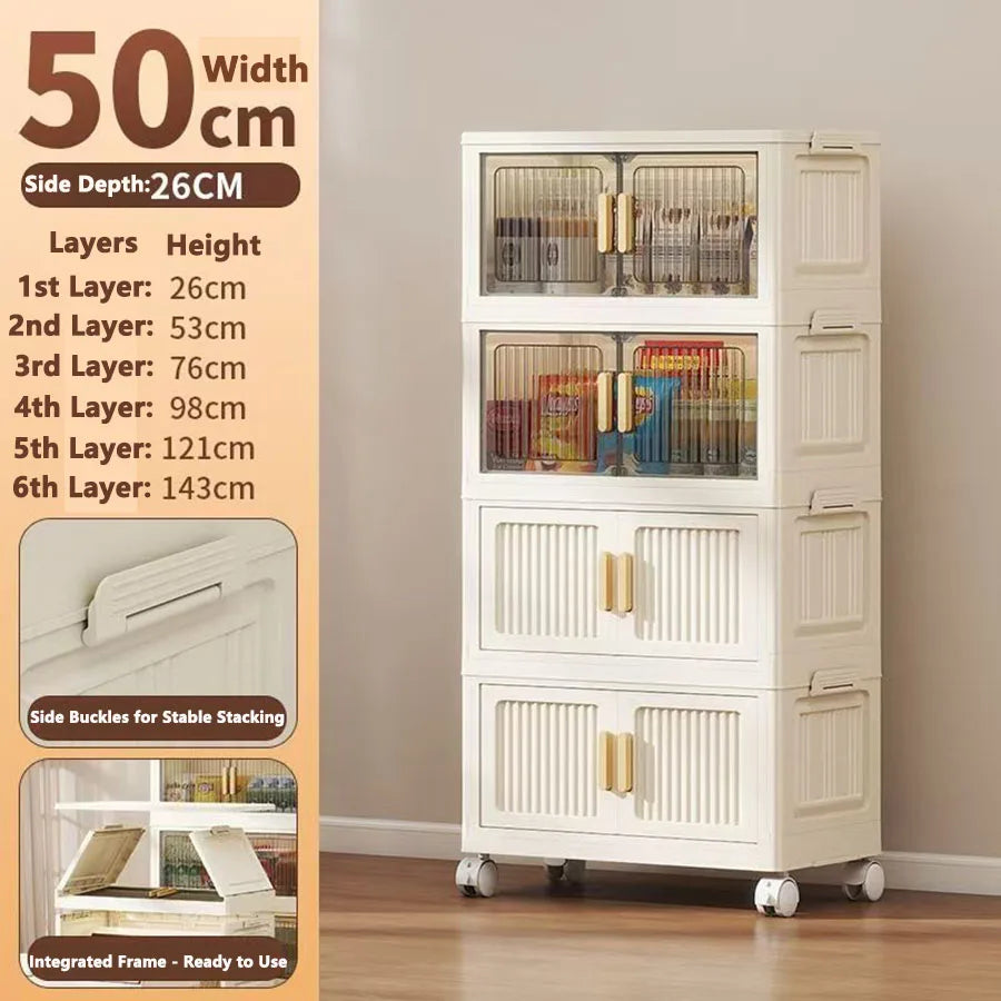 Thickened Multi-Layer Plastic Storage Cabinet for Home Bedroom Baby Closet Organizer No Installation Needed for Snacks And Toys