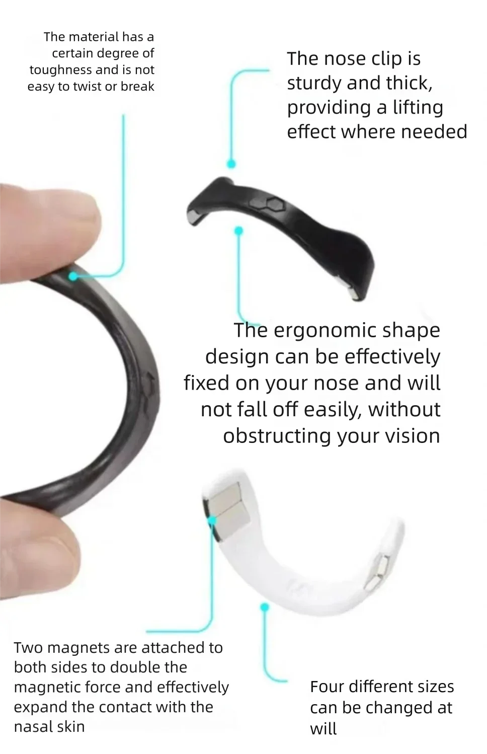 AirBoost Magnetic Nose Dilator - Snore Relief & Better Breathing for Sleep, Gym, Daily Use, Skin-Safe Reusable