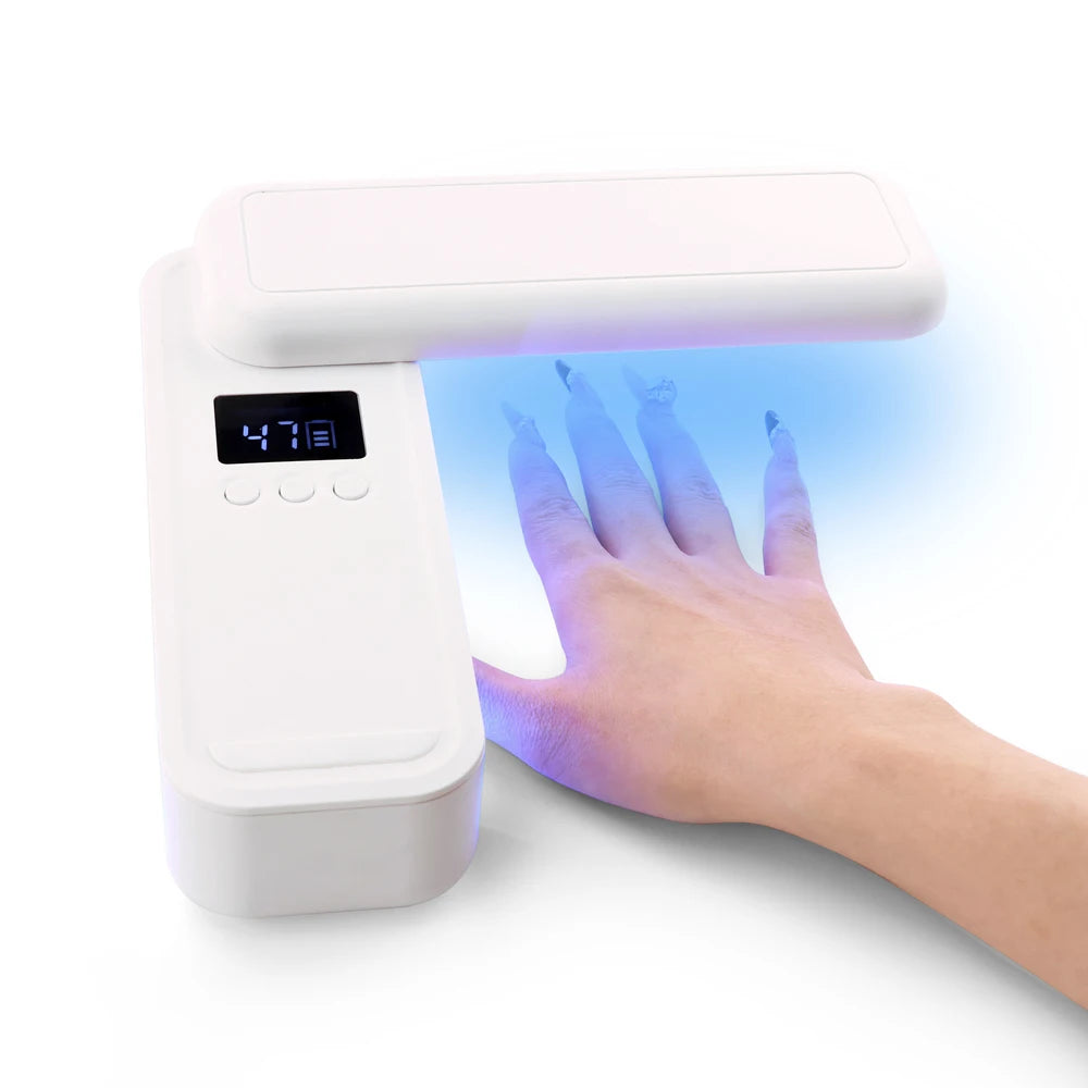 48W Cordless Rotatable UV Nail Lamp, Rechargeable Wireless Nail Dryer with UV Protection Design for Gel Polish Rhinestone Glue