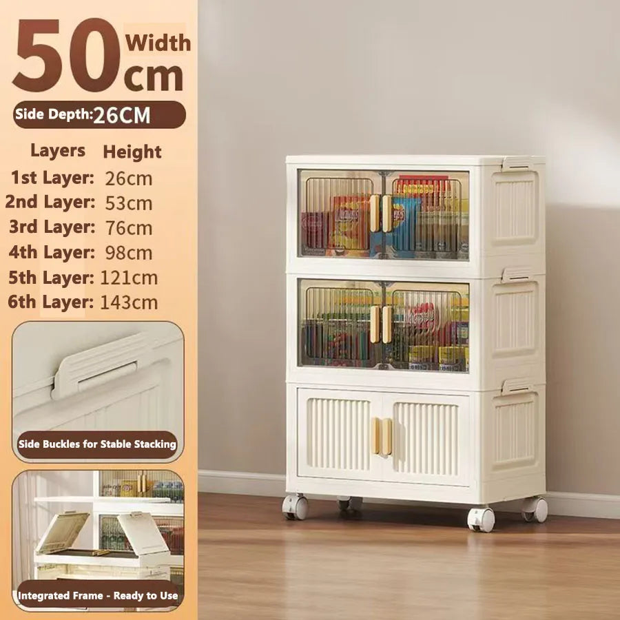 Thickened Multi-Layer Plastic Storage Cabinet for Home Bedroom Baby Closet Organizer No Installation Needed for Snacks And Toys