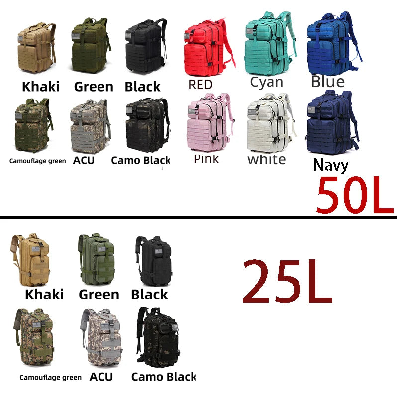 13Inch / 17.3Inch Waterproof Trekking Fishing Hunting Bag Backpack Outdoor Rucksacks Tactical  Camping Hiking Bag