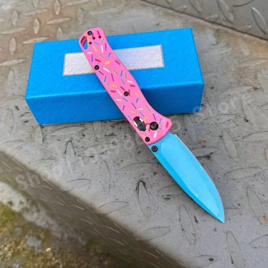 1pc BM 535 High-quality Folding Knife High-hardness Blue D2 Blade G10 Handle Outdoor Jungle Hiking EDC Tool Knife Men's Gifts