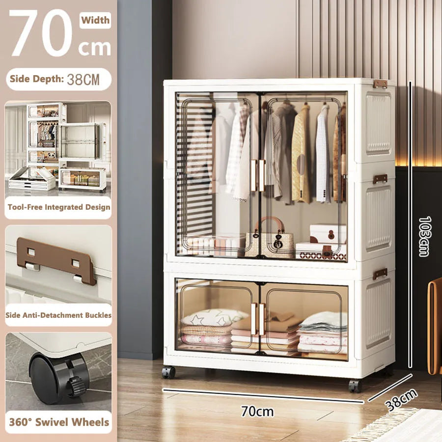 Thickened Multi-Layer Plastic Storage Cabinet for Home Bedroom Baby Closet Organizer No Installation Needed for Snacks And Toys
