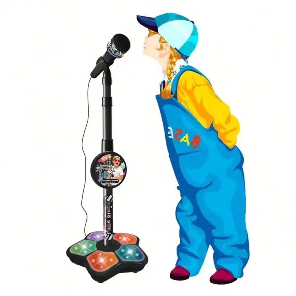 2026 Karaoke Microphone Toy With Stand, Data Adapter, Compatible With MP3/MP4 (39 Inches)