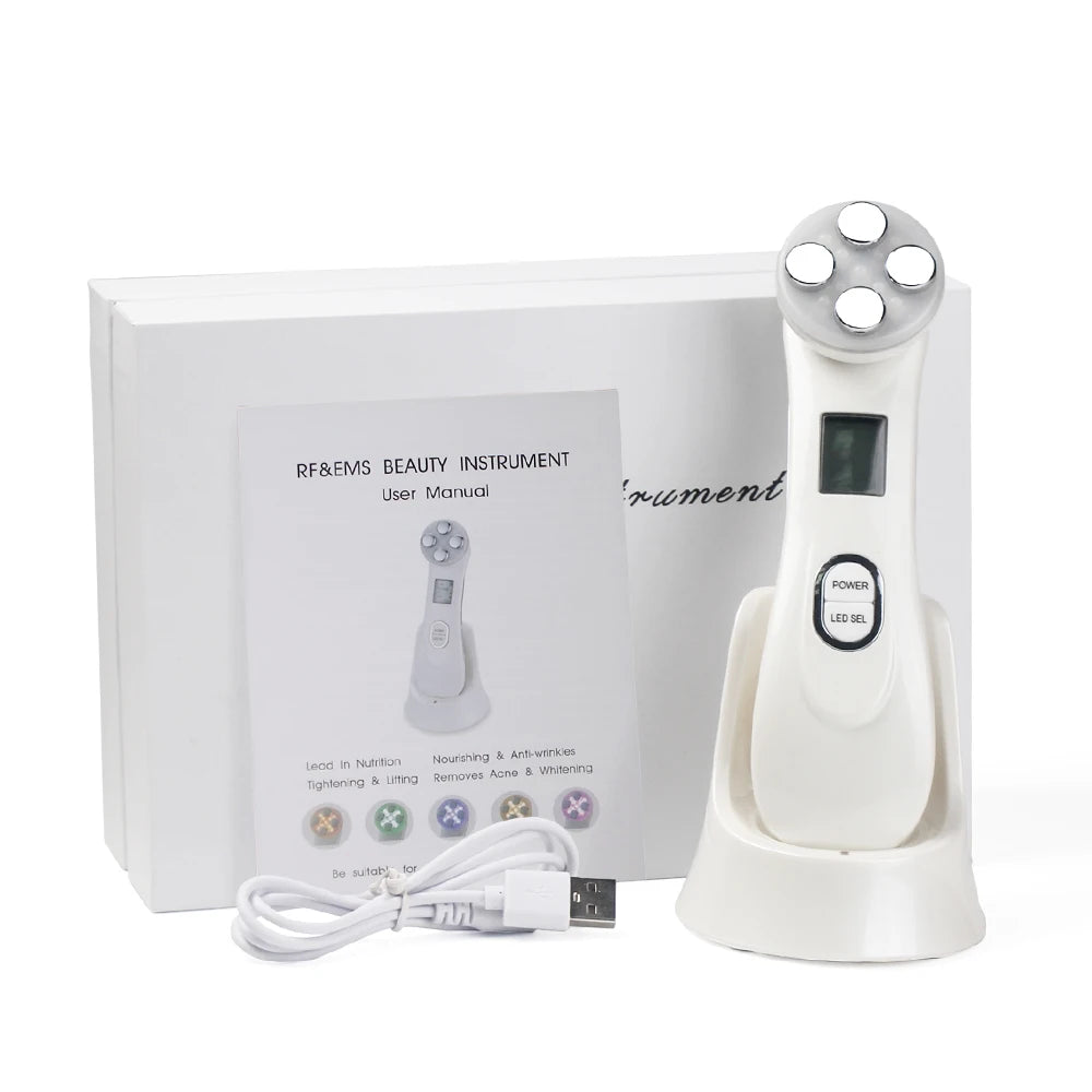 5-IN-1 RF EMS Electroporation Radio Frequency LED Photon Beauty Device Skin Lifting Tighten Anti-Wrinkle Skin Care Face Massager