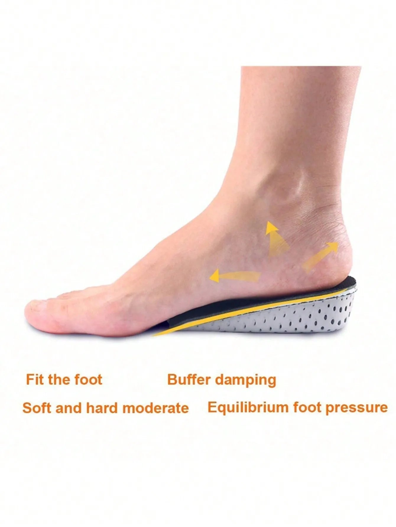 1 Pair Unisex Invisible Breathable Insole With Full-Length EVA Cushioning & Elastic Inserts, Accessories For Women Shoes, Men Shoes