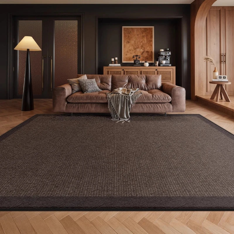 Retro Style Rugs for Bedroom Large Area Living Room Decoration Brown Carpet Washable Lounge Soft Floor Mat Anti-slip Bedside Rug