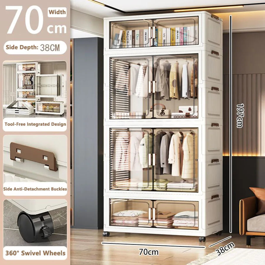 Thickened Multi-Layer Plastic Storage Cabinet for Home Bedroom Baby Closet Organizer No Installation Needed for Snacks And Toys