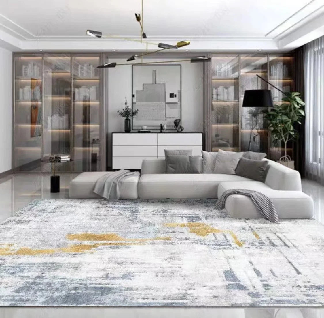 Light Luxury Rugs for Bedroom Large Area Living Room Decoration Carpet Washable Bedside Soft Floor Mat Anti-slip Cloakroom Rug