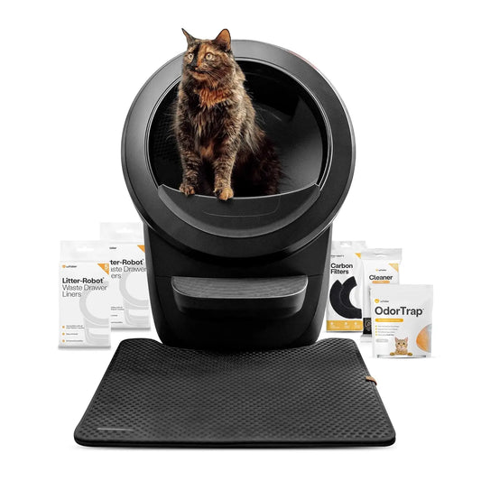 Litter-Robot 4 Supply & Accessory Bundle by , Black- Automatic Self-Cleaning Cat Litter Box, Includes Litter-Robot, Customized