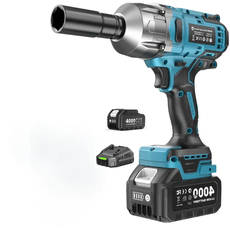SEESII 1300N.m 3-in-1  Impact Wrench & Cordless Drill & Screwdriver 1/2 Inch Brushless Motor Electric Impact Gun Kit Repair Tools With 4000mah Battery LED Light For Car Truck Home DIY