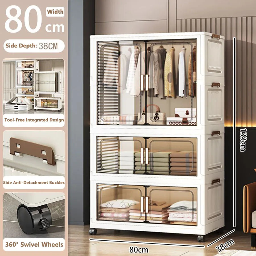 Thickened Multi-Layer Plastic Storage Cabinet for Home Bedroom Baby Closet Organizer No Installation Needed for Snacks And Toys