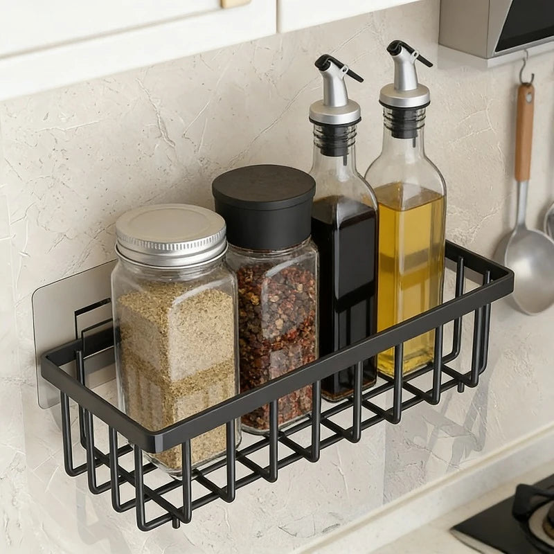 Multi Functional Kitchen Sink Storage Rack with Towel Rack - Heavy-duty Metal Sponge Rack, Dishwashing Liquid Storage Box, and Self Draining Tray - No Drilling Installation, Space Saving Sink Underneath, Suitable for Restaura