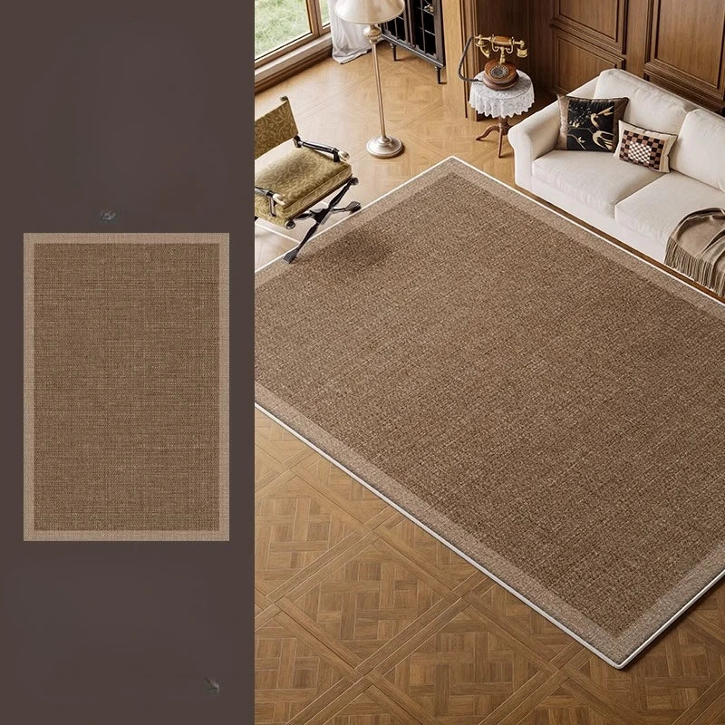Retro Style Rugs for Bedroom Large Area Living Room Decoration Brown Carpet Washable Lounge Soft Floor Mat Anti-slip Bedside Rug