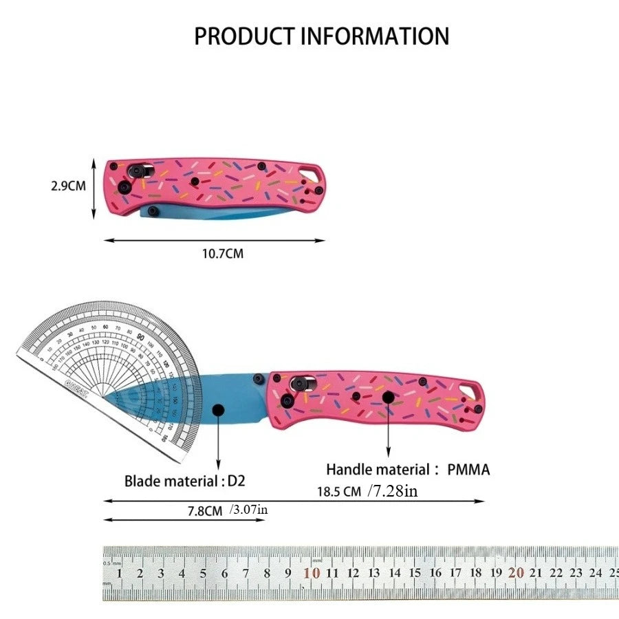 1pc BM 535 High-quality Folding Knife High-hardness Blue D2 Blade G10 Handle Outdoor Jungle Hiking EDC Tool Knife Men's Gifts