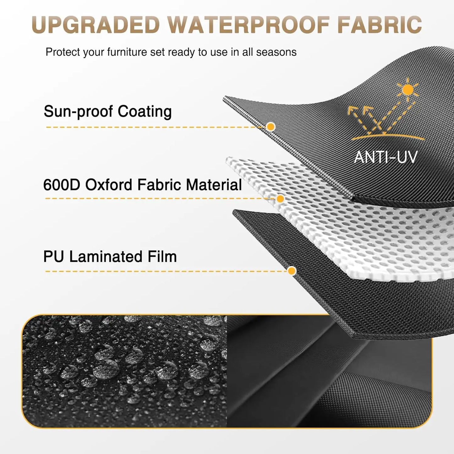7-Piece Outdoor Patio Furniture Set Thick Cushion Wicker Sectional Sofa Backyard Poolside Garden, Custom
