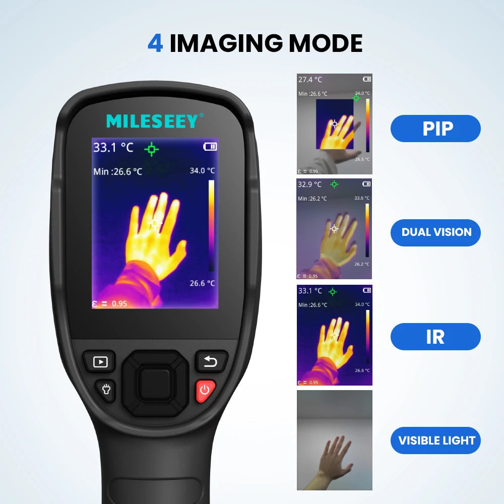 Mileseey High Precesion Thermal Camera, TR256B TR256E TR20 IR Resolution 256*192 50Hz , Handheld Thermal Imager For HVAC Repair