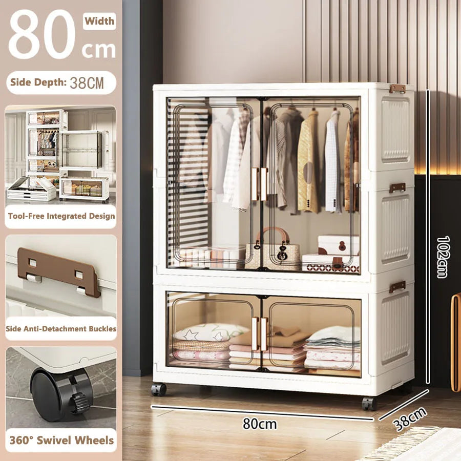 Thickened Multi-Layer Plastic Storage Cabinet for Home Bedroom Baby Closet Organizer No Installation Needed for Snacks And Toys
