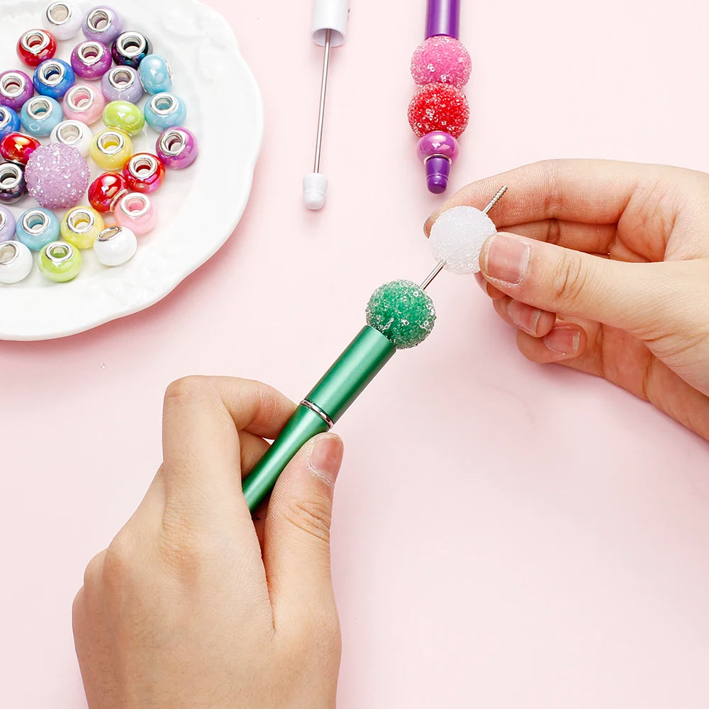20pcs mix color ballpoint pens DIY beads pen gifts for school classmates office daily writing supplies