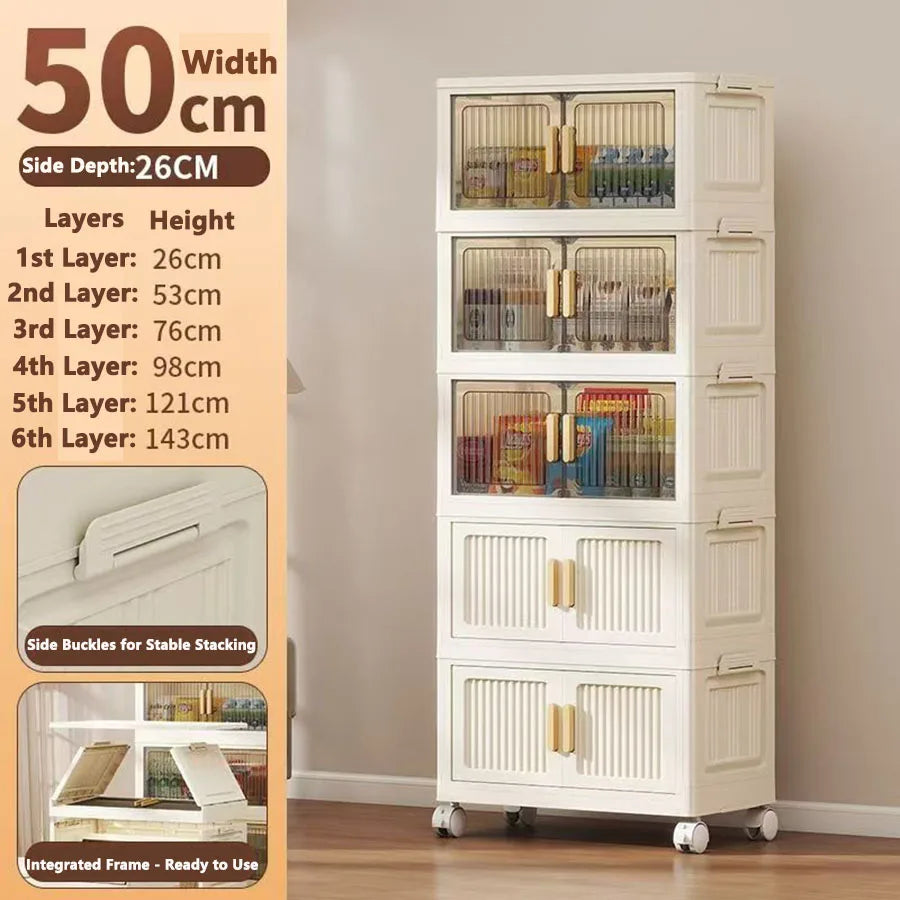 Thickened Multi-Layer Plastic Storage Cabinet for Home Bedroom Baby Closet Organizer No Installation Needed for Snacks And Toys