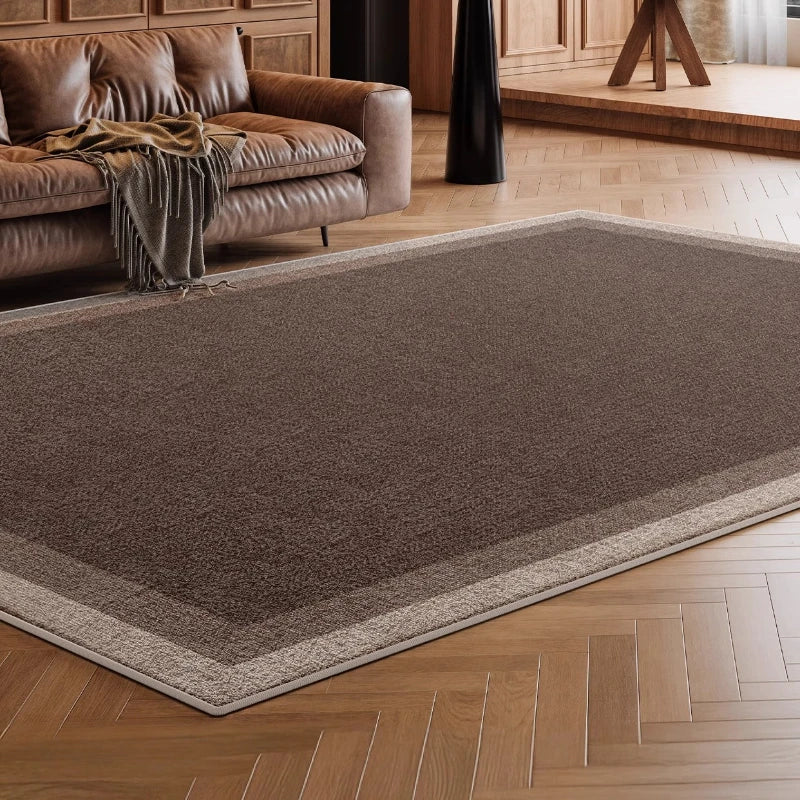 Retro Style Rugs for Bedroom Large Area Living Room Decoration Brown Carpet Washable Lounge Soft Floor Mat Anti-slip Bedside Rug