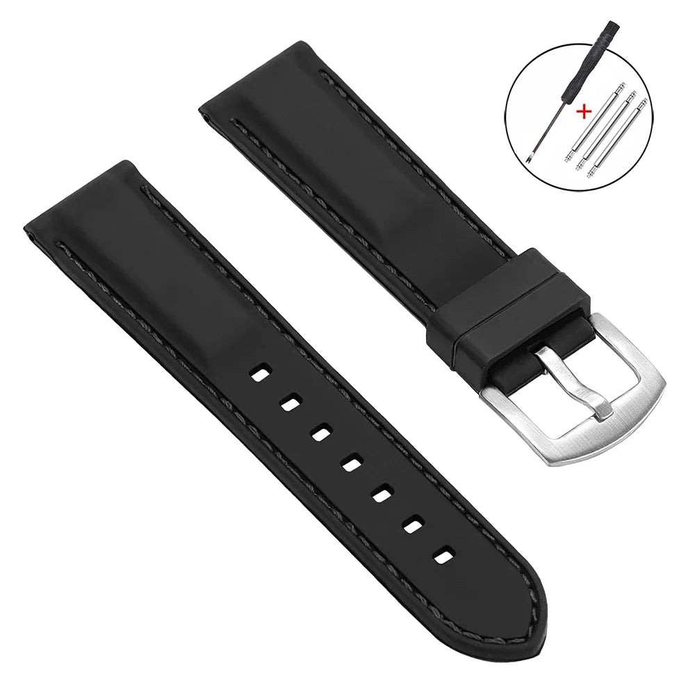 Band 18mm 20mm 22mm 24mm Wristabnd for Bracelet Soft Silicone Watch Strap Men Women Sport Waterproof Belt