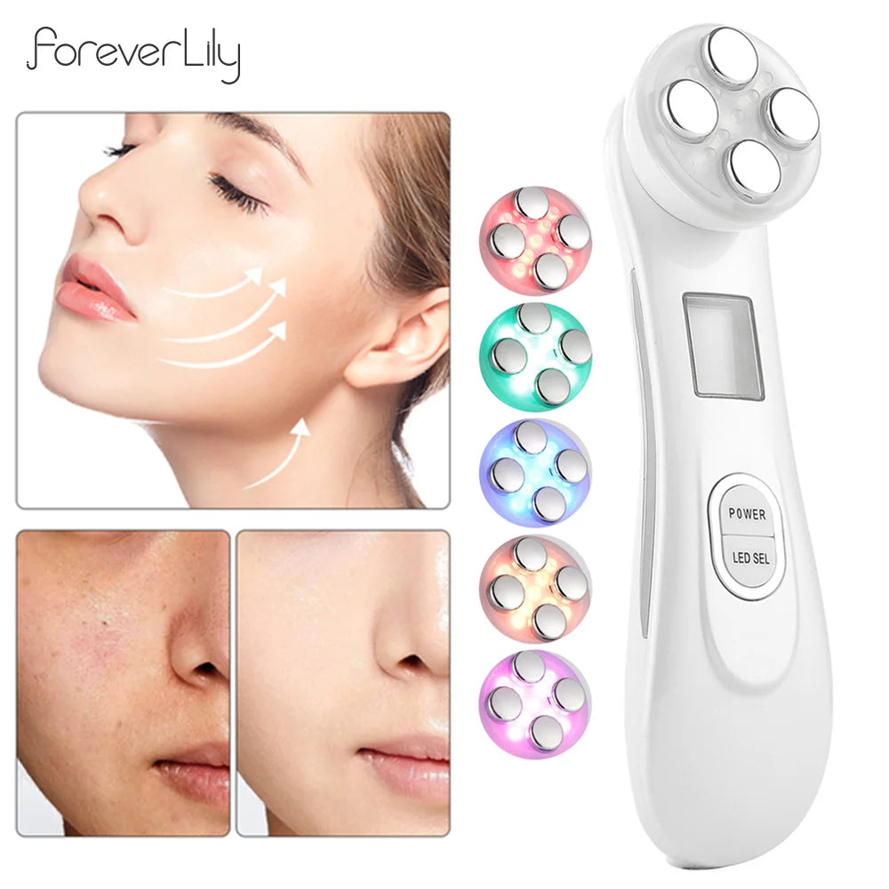 5-IN-1 RF EMS Electroporation Radio Frequency LED Photon Beauty Device Skin Lifting Tighten Anti-Wrinkle Skin Care Face Massager