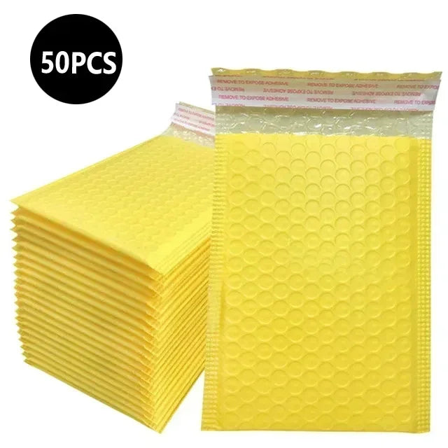 50Pcs Multicolor Bubble Envelopes, Self-Seal Shipping Bags for Small Business Packaging & Mailing Supplies