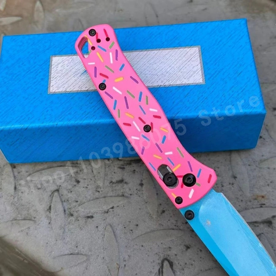 1pc BM 535 High-quality Folding Knife High-hardness Blue D2 Blade G10 Handle Outdoor Jungle Hiking EDC Tool Knife Men's Gifts