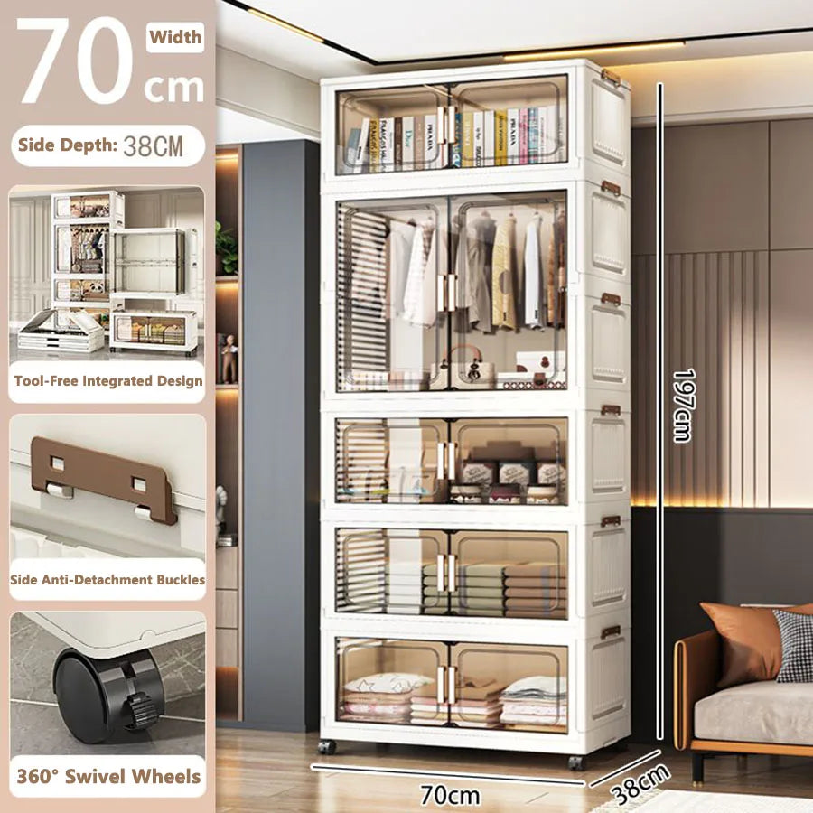 Thickened Multi-Layer Plastic Storage Cabinet for Home Bedroom Baby Closet Organizer No Installation Needed for Snacks And Toys