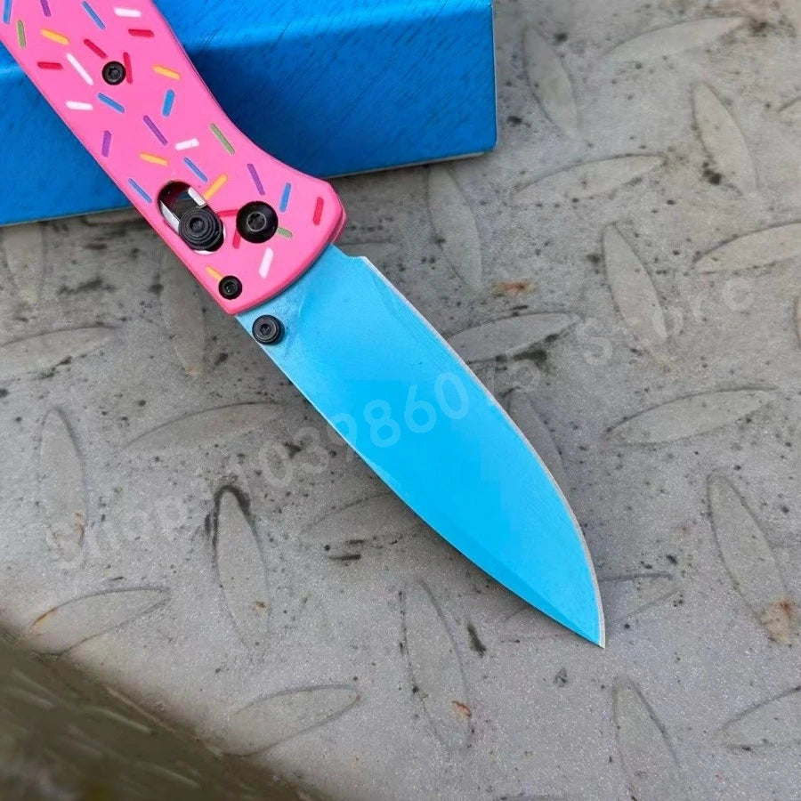 1pc BM 535 High-quality Folding Knife High-hardness Blue D2 Blade G10 Handle Outdoor Jungle Hiking EDC Tool Knife Men's Gifts