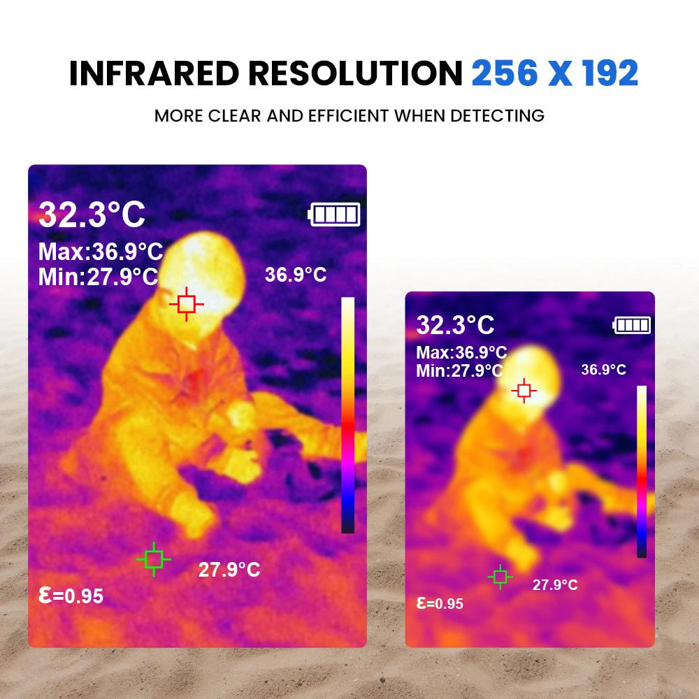 Mileseey High Precesion Thermal Camera, TR256B TR256E TR20 IR Resolution 256*192 50Hz , Handheld Thermal Imager For HVAC Repair