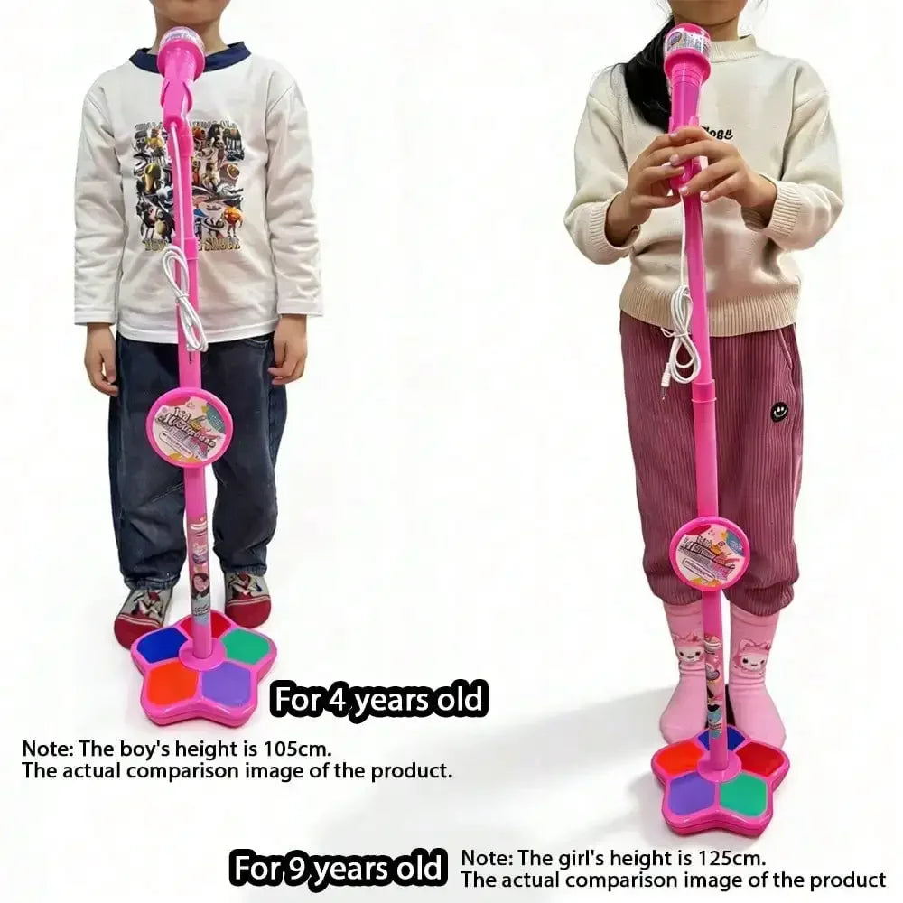 2026 Karaoke Microphone Toy With Stand, Data Adapter, Compatible With MP3/MP4 (39 Inches)