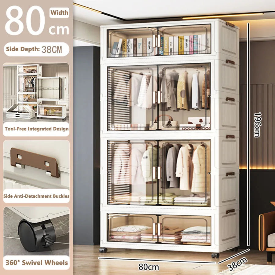 Thickened Multi-Layer Plastic Storage Cabinet for Home Bedroom Baby Closet Organizer No Installation Needed for Snacks And Toys