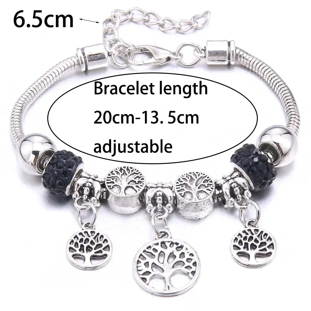 2025 New Charm Bracelet & Bangles Jewelry white butterfly Crown Beads Bracelets Brands Bracelets Fit Women Girl Gift