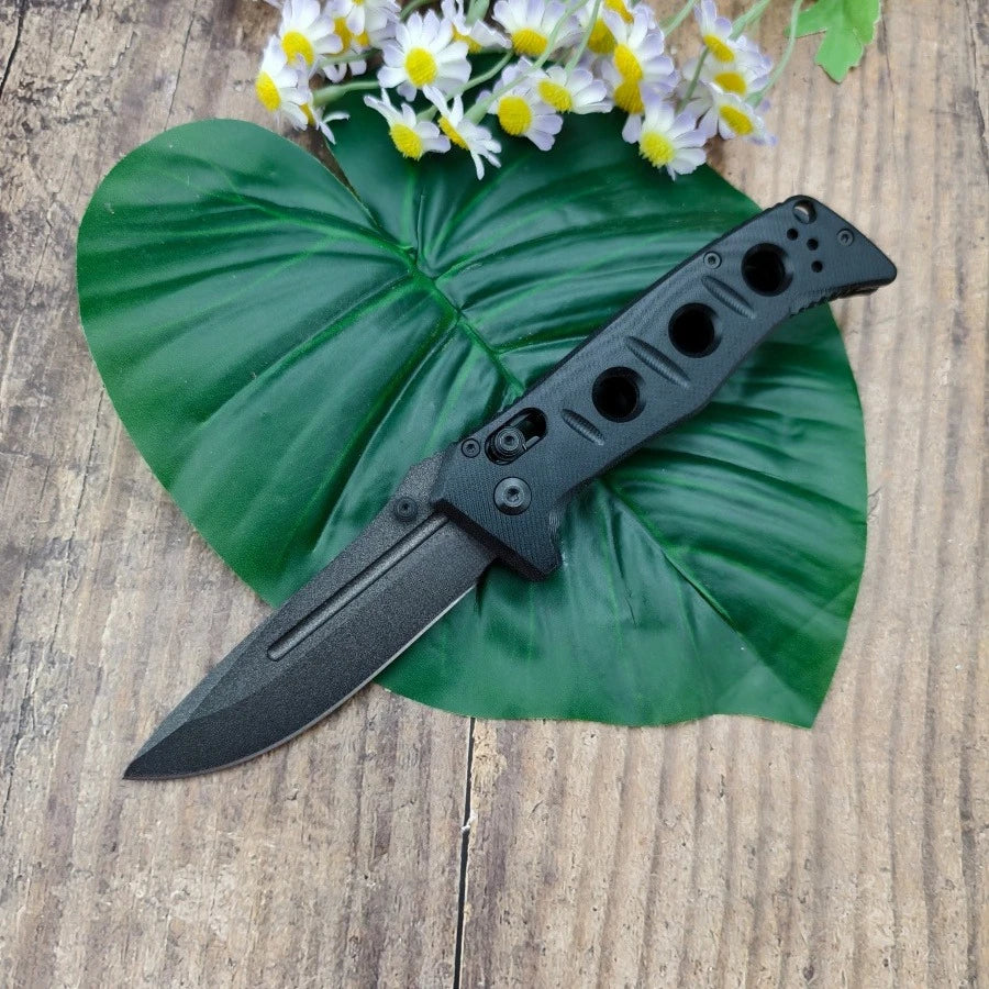 BM 273 Durable Folding Knife D2 Steel Blade G10 Handle Suitable for Outdoor Camping  Practical Cutting Knife Gift for Men.