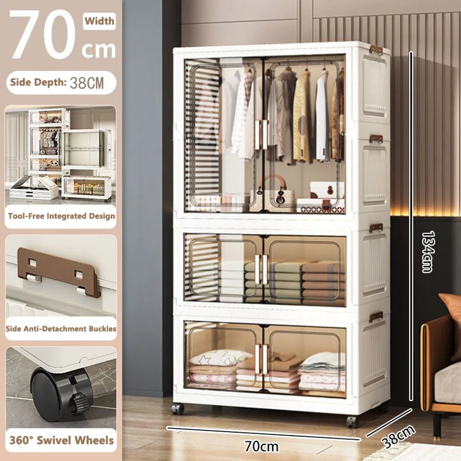 Thickened Multi-Layer Plastic Storage Cabinet for Home Bedroom Baby Closet Organizer No Installation Needed for Snacks And Toys