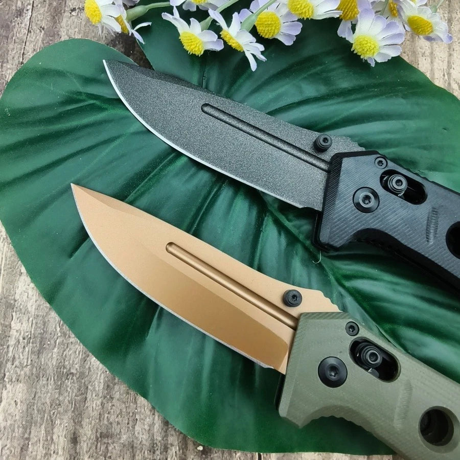 BM 273 Durable Folding Knife D2 Steel Blade G10 Handle Suitable for Outdoor Camping  Practical Cutting Knife Gift for Men.