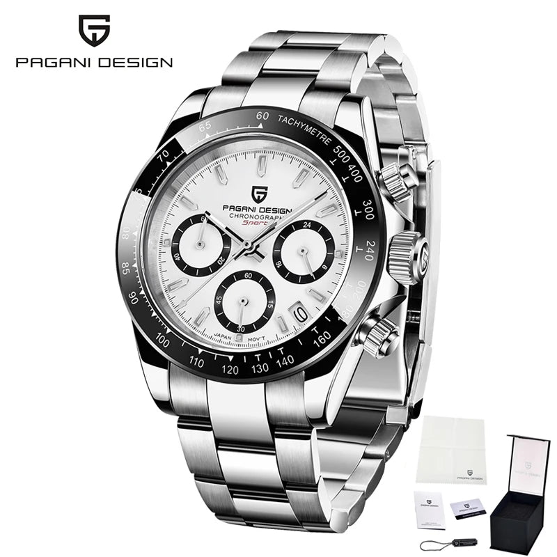 PAGANI DESIGN 2026 New Sports Chronograph Top waterproof Luxury Quartz Watch For Men Sapphire crystal Automatic Date Wrist watch