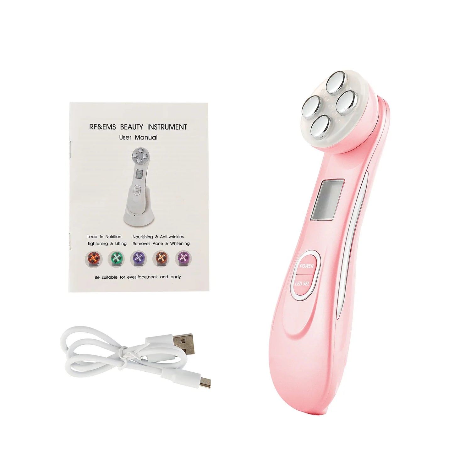 5-IN-1 RF EMS Electroporation Radio Frequency LED Photon Beauty Device Skin Lifting Tighten Anti-Wrinkle Skin Care Face Massager