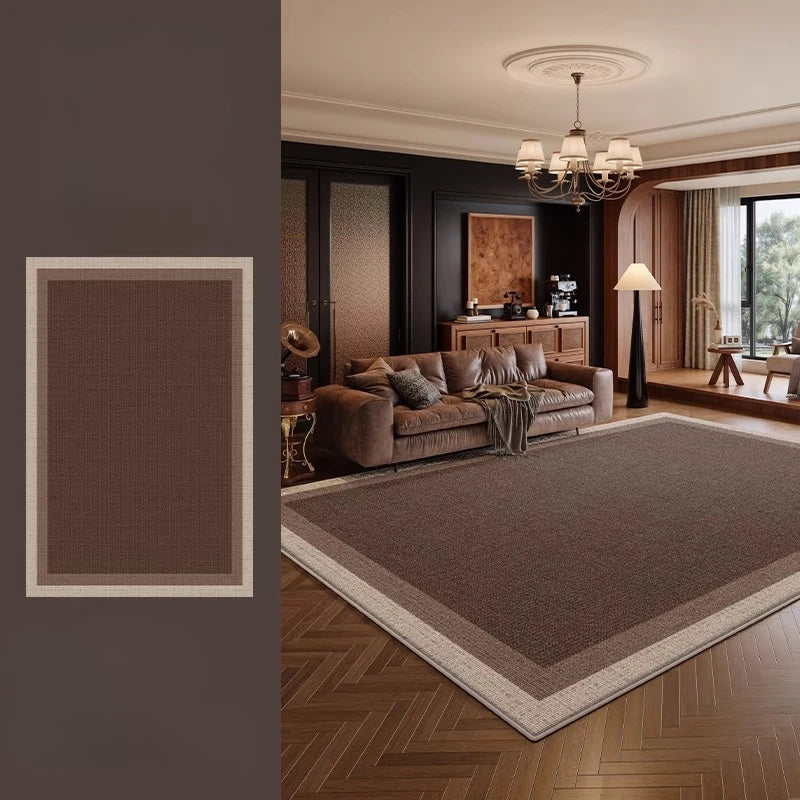 Retro Style Rugs for Bedroom Large Area Living Room Decoration Brown Carpet Washable Lounge Soft Floor Mat Anti-slip Bedside Rug